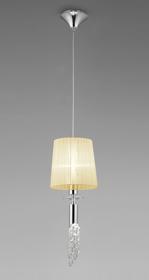 Tiffany Polished Chrome-Cream Crystal Ceiling Lights Mantra Shaded Crystal Fittings